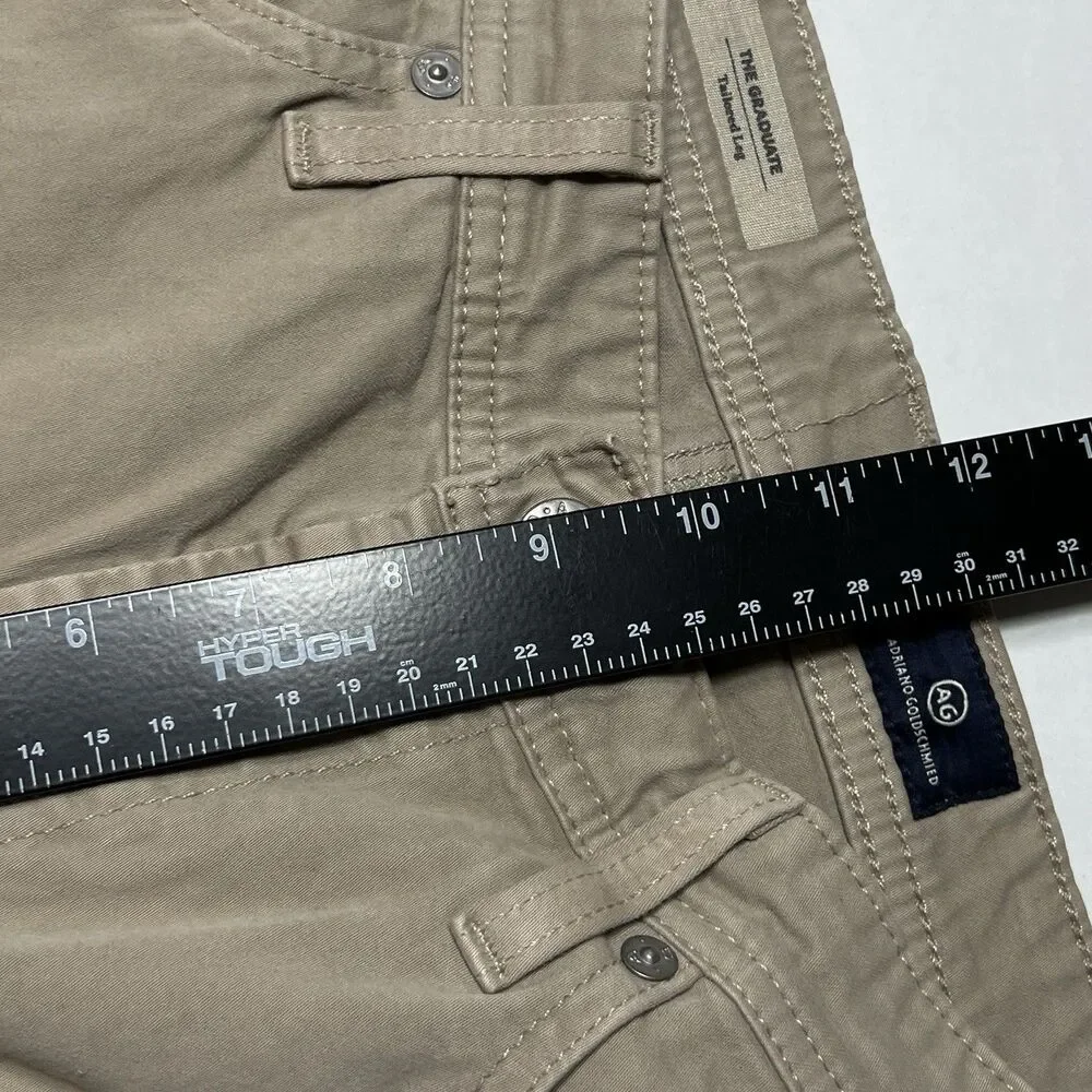 AG Adriano Goldschmied The Graduate Tailored Leg Khaki Stretch Pants Men's 31x32 - Picture 4 of 7